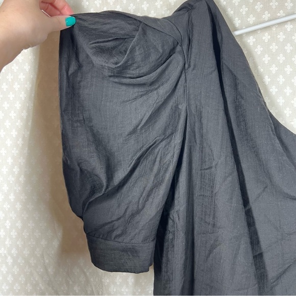 Sabina Musayev Black Monica Puff Sleeve One Shoulder Top - Picture 3 of 6